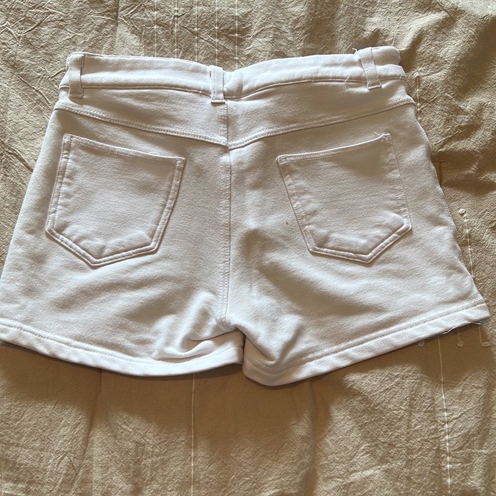 White Mid Rise Shorts - Picture 2 of 5
